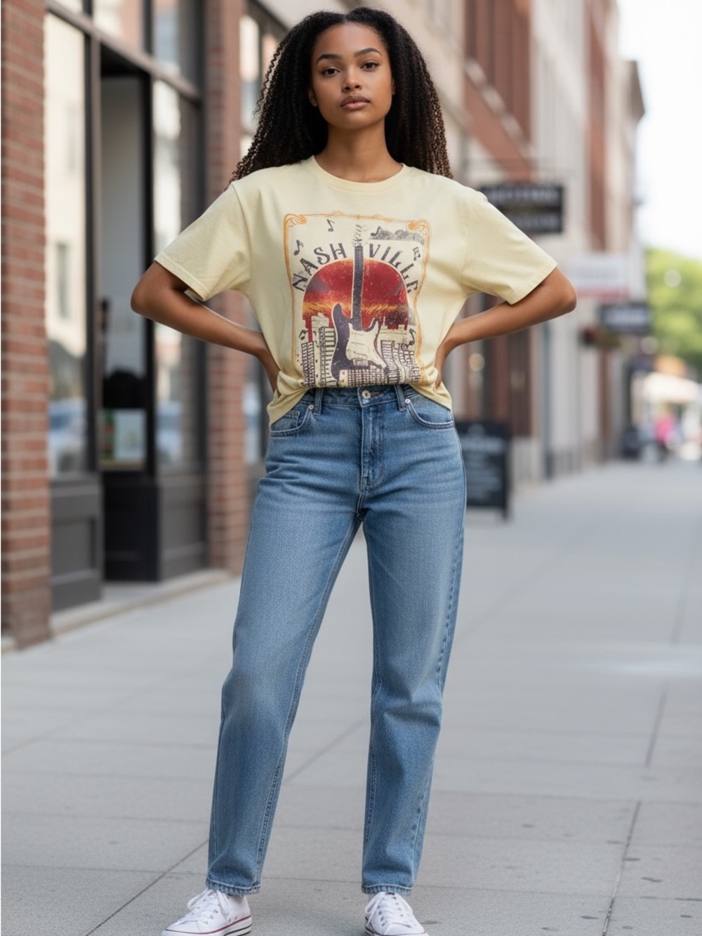 Nashville Graphic Tee-butter yellow
